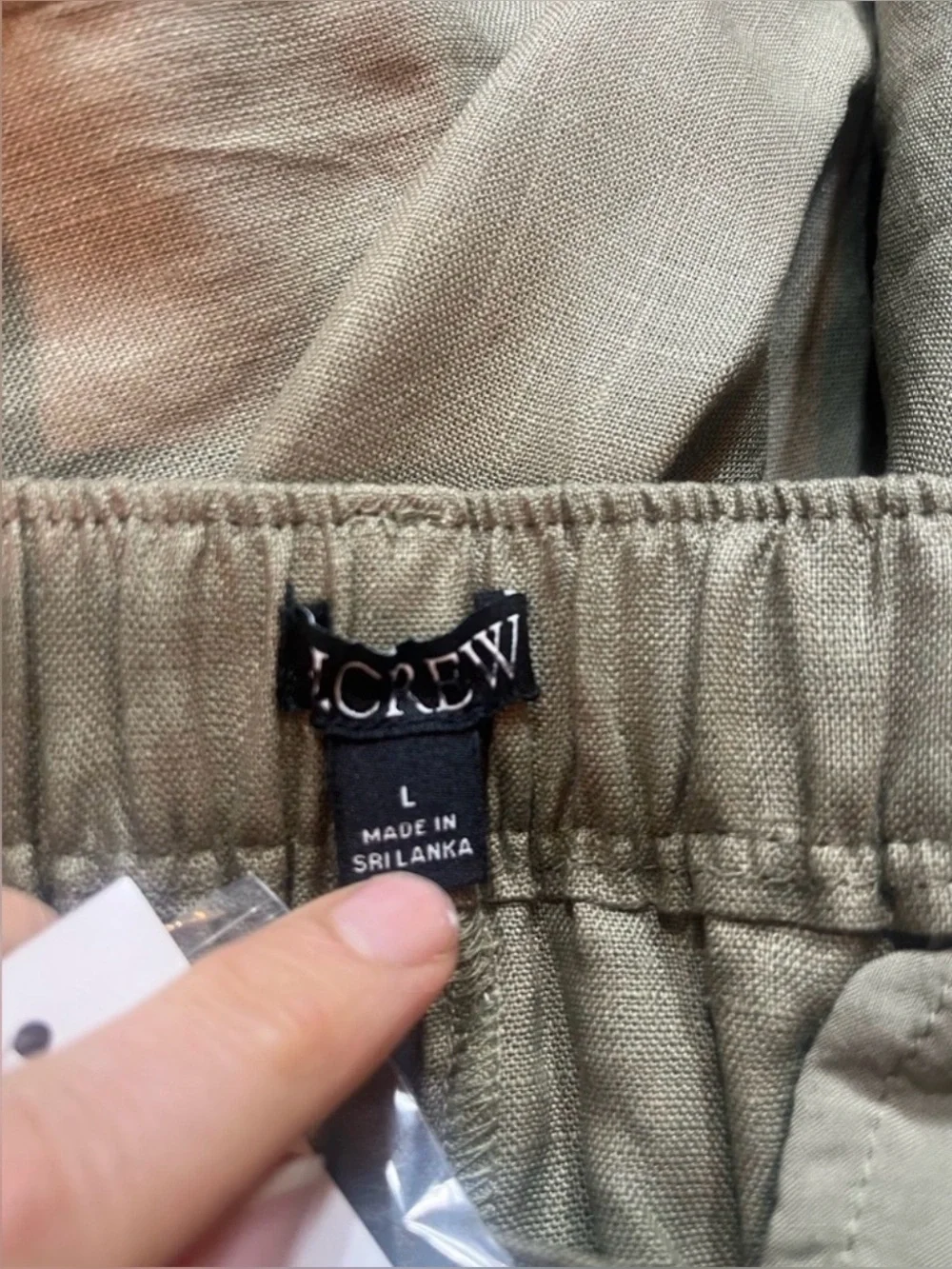 J.Crew Harbor pant in linen in dusty fatigue